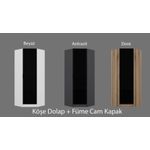 Casa si Gradina - Mobilier - Dulapuri si sifoniere - Sifoniere - Dulap haine Kale Glass Dark gri, 74 x 210 x 52 cm, PAL melaminat, organizare haine, stejar - Infinity.ro
