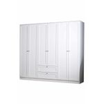 Casa si Gradina - Mobilier - Dulapuri si sifoniere - Sifoniere - Dulap haine Terra 6 182, 205 x 182 x 52 cm, alb, PAL melaminat, organizare haine - Infinity.ro