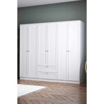Casa si Gradina - Mobilier - Dulapuri si sifoniere - Sifoniere - Dulap haine Terra 6 182, 205 x 182 x 52 cm, alb, PAL melaminat, organizare haine - Infinity.ro