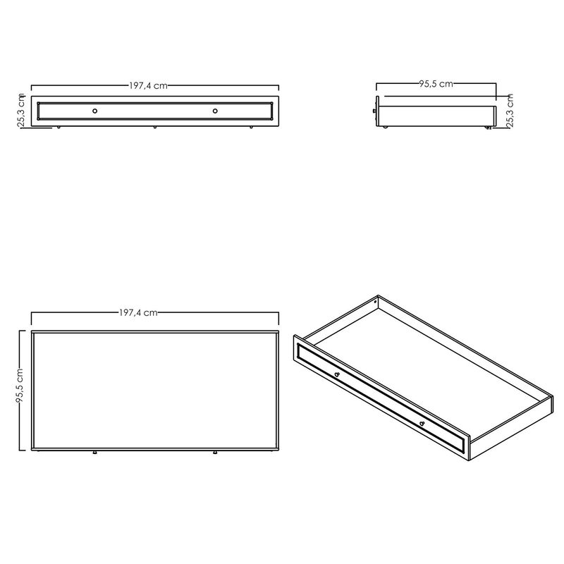 Casa si Gradina - Textile si covoare - Pături și cuverturi - Pături - Pull-Out Bed Sento, 95,5 x 25,3 x 197,4 cm, gri, PAL melaminat, design modern - Infinity.ro