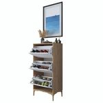 Casa si Gradina - Mobilier - Dulapuri si sifoniere - Dulapuri pantofi - Pantofar EB116, 60 x 125 x 37,5 cm, nuc alb, PAL, spațiu de depozitare, fixare pe perete - Infinity.ro