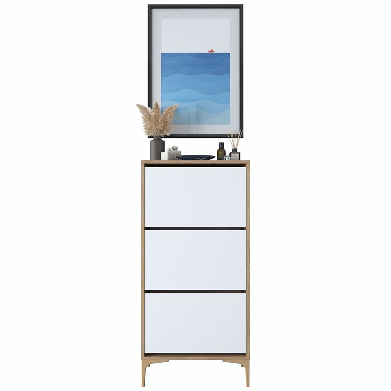 Casa si Gradina - Mobilier - Dulapuri si sifoniere - Dulapuri pantofi - Pantofar EB116, 60 x 125 x 37,5 cm, nuc alb, PAL, spațiu de depozitare, fixare pe perete - Infinity.ro