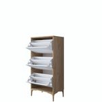 Casa si Gradina - Mobilier - Dulapuri si sifoniere - Dulapuri pantofi - Pantofar EB116, 60 x 125 x 37,5 cm, nuc alb, PAL, spațiu de depozitare, fixare pe perete - Infinity.ro