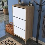 Casa si Gradina - Mobilier - Dulapuri si sifoniere - Dulapuri pantofi - Pantofar EB116, 60 x 125 x 37,5 cm, nuc alb, PAL, spațiu de depozitare, fixare pe perete - Infinity.ro