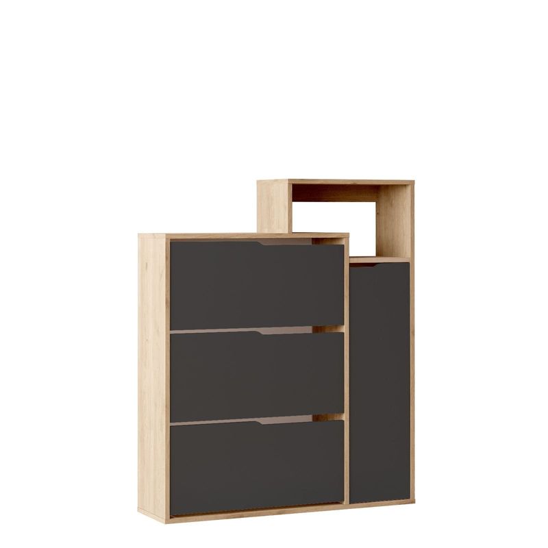 Casa si Gradina - Mobilier - Dulapuri si sifoniere - Dulapuri pantofi - Pantofar Ico3-Sa, 108 x 130,6 x 30 cm, stejar antracit, PAL melaminat - Infinity.ro