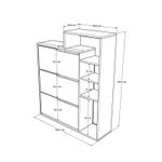 Casa si Gradina - Mobilier - Dulapuri si sifoniere - Dulapuri pantofi - Pantofar Ico3-Sa, 108 x 130,6 x 30 cm, stejar antracit, PAL melaminat - Infinity.ro