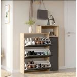 Casa si Gradina - Mobilier - Dulapuri si sifoniere - Dulapuri pantofi - Pantofar Ico3-Sa, 108 x 130,6 x 30 cm, stejar antracit, PAL melaminat - Infinity.ro