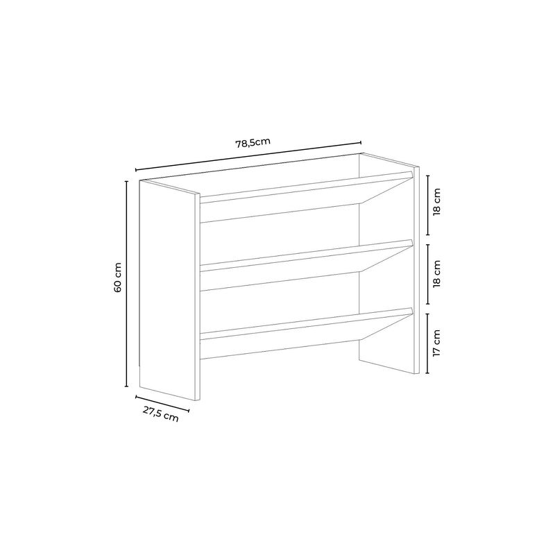 Casa si Gradina - Mobilier - Dulapuri si sifoniere - Dulapuri pantofi - Pantofar Werna, 78,5 x 60 x 27,5 cm, sonomo stejar alb, PAL melaminat, spațiu de depozitare, fixare pe perete, capacitate 10 kg - Infinity.ro