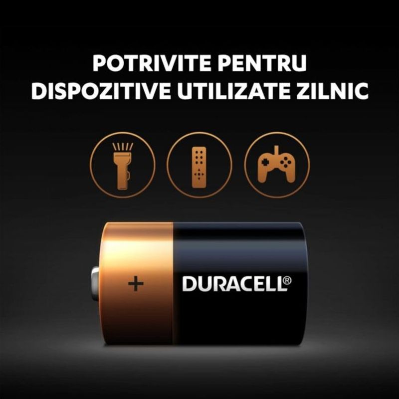 Casa si Gradina - Electrice - Accesorii electrice - Baterii, acumulatori si incarcatoare - Set 6 Baterii 1.5V Alkaline D, LR20, Duracell - Infinity.ro