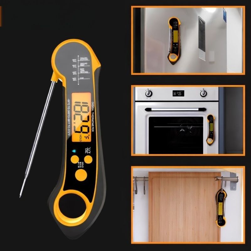 Casa si Gradina - Bucatarie si vesela - Ustensile bucatarie - Termometre bucatarie - Termometru Digital de Bucatarie NewEvo®, Sonda Pliabila 11 cm, Citire Rapida 3 Secunde, Interval -50°C pana la 300°C - Infinity.ro