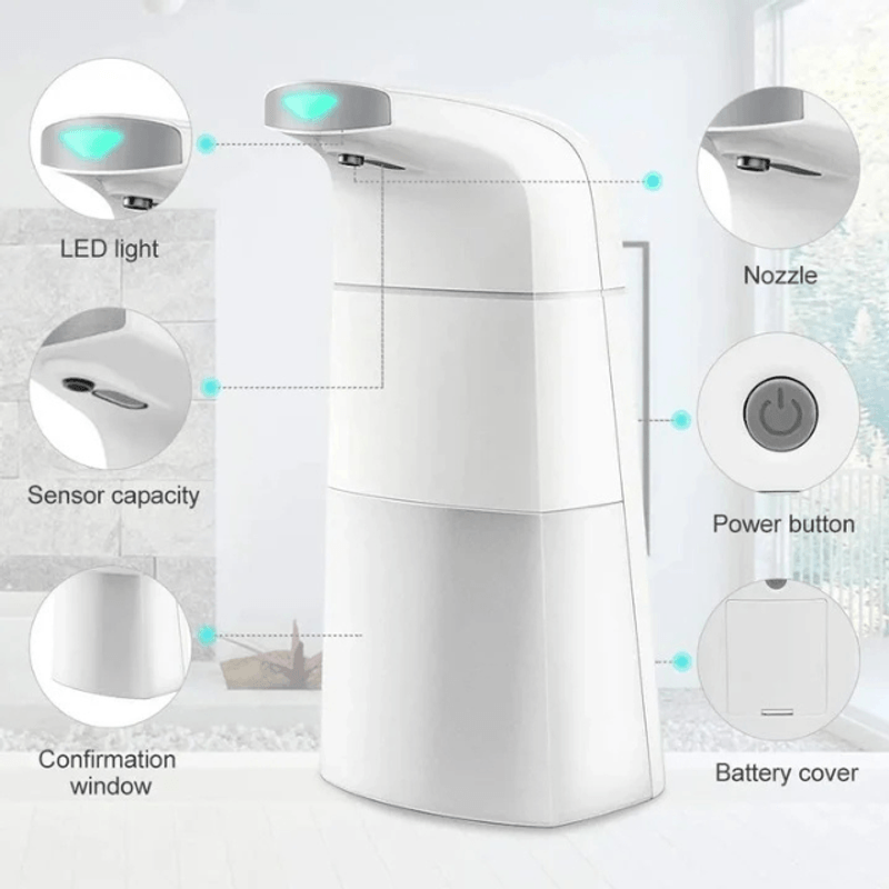 Casa si Gradina - Bucatarie si vesela - Organizare si depozitare bucatarie - Dispensere detergent - Dozator automat pentru sapun lichid, dispenser cu spuma 250 ml, cu senzor - Infinity.ro