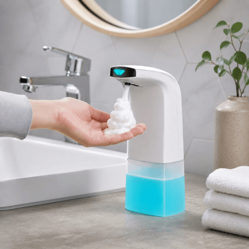 Casa si Gradina - Bucatarie si vesela - Organizare si depozitare bucatarie - Dispensere detergent - Dozator automat pentru sapun lichid, dispenser cu spuma 250 ml, cu senzor - Infinity.ro