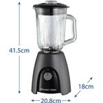 Electronice si Electrocasnice - Electrocasnice bucatarie - Mixere, tocatoare & roboti de bucatarie - Blendere si mini tocatoare - Blender de bucatarie Russell Hobbs 27121-56 Desire, 850W, 1.5L sticla, 2 viteze + puls, lame inox, lavabil la masina de - Infinity.ro
