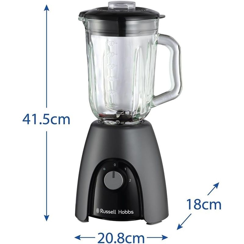 Electronice si Electrocasnice - Electrocasnice bucatarie - Mixere, tocatoare & roboti de bucatarie - Blendere si mini tocatoare - Blender de bucatarie Russell Hobbs 27121-56 Desire, 850W, 1.5L sticla, 2 viteze + puls, lame inox, lavabil la masina de - Infinity.ro
