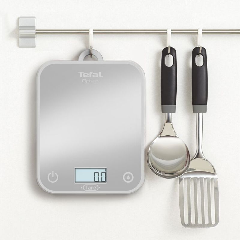 Ingrijire personala si Cosmetice - Sanatate si wellness - Aparate medicale - Cantare corporale - Cantar de bucatarie Tefal Optiss BC50U4V0, 5 kg, sticla securizata, functie Tara, cantarire a lichidelor, precizie - Infinity.ro