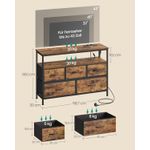 Casa si Gradina - Mobilier - Comode si corpuri - Comode - Comoda cu iluminare LED, statie incarcare cu prize si USB, 5 sertare si raft deschis, stil industrial, 99x30x68 cm - Infinity.ro