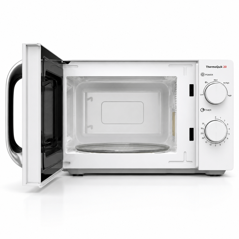 Electronice si Electrocasnice - Aragazuri, cuptoare si hote - Cuptoare - Cuptoare cu microunde - Cuptor cu microunde HAEGER THERMOQUIK, Capacitate 20L, Putere reglabila pana la 700 W, 5 niveluri putere si dezghetare - Infinity.ro