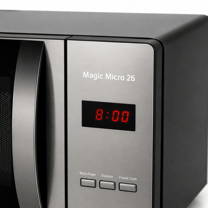 Electronice si Electrocasnice - Aragazuri, cuptoare si hote - Cuptoare - Cuptoare cu microunde - Cuptor cu microunde HAEGER MAGIC MICRO 26, Capacitate 26L, Putere 800W, 5 niveluri putere si dezghetare, Gatire - Infinity.ro