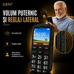 Laptop, Telefoane si Tablete - Telefoane mobile si accesorii - Telefoane Mobile - Telefon Mobil pentru Seniori CZAY®, Meniu Romana si Maghiara, Butoane Mari, Autonomie 7 Zile, Volum Mare, Buton SOS, 2G - Infinity.ro