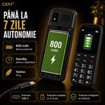 Laptop, Telefoane si Tablete - Telefoane mobile si accesorii - Telefoane Mobile - Telefon Mobil pentru Seniori CZAY®, Meniu Romana si Maghiara, Butoane Mari, Autonomie 7 Zile, Volum Mare, Buton SOS, 2G - Infinity.ro