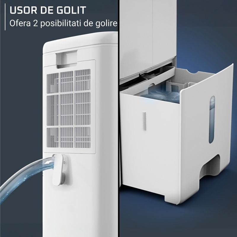 Electronice si Electrocasnice - Climatizare si sisteme de incalzire - Aparate filtrare aer - Dezumidificatoare - Dezumidificator Rowenta Extreme Dry Compact DH5250F0, 300 W, 14 l/24 h, rezervor 3 l, indicator de umiditate, 3 moduri - Infinity.ro