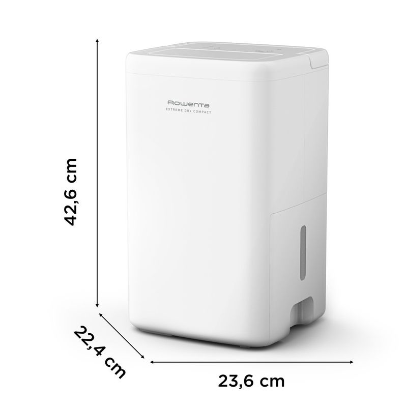 Electronice si Electrocasnice - Climatizare si sisteme de incalzire - Aparate filtrare aer - Dezumidificatoare - Dezumidificator Rowenta Extreme Dry Compact DH5250F0, 300 W, 14 l/24 h, rezervor 3 l, indicator de umiditate, 3 moduri - Infinity.ro