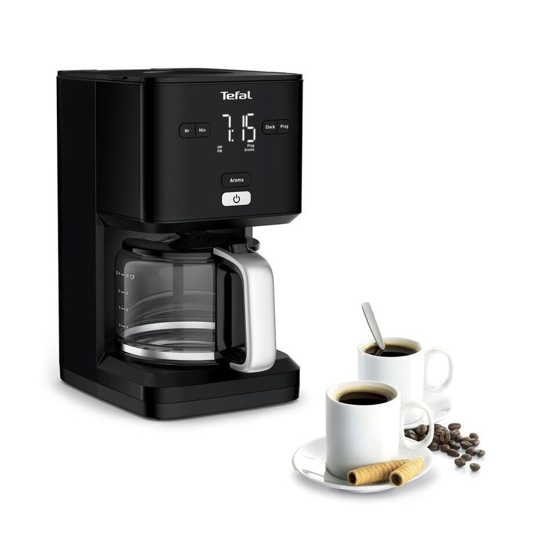 Electronice si Electrocasnice - Electrocasnice bucatarie - Preparare bauturi - Cafetiere - Cafetiera TEFAL Smart'n Light CM600810, 1000W, ecran digital, capacitate 1.25L, functie auto OFF, sistem antipicurare - Infinity.ro