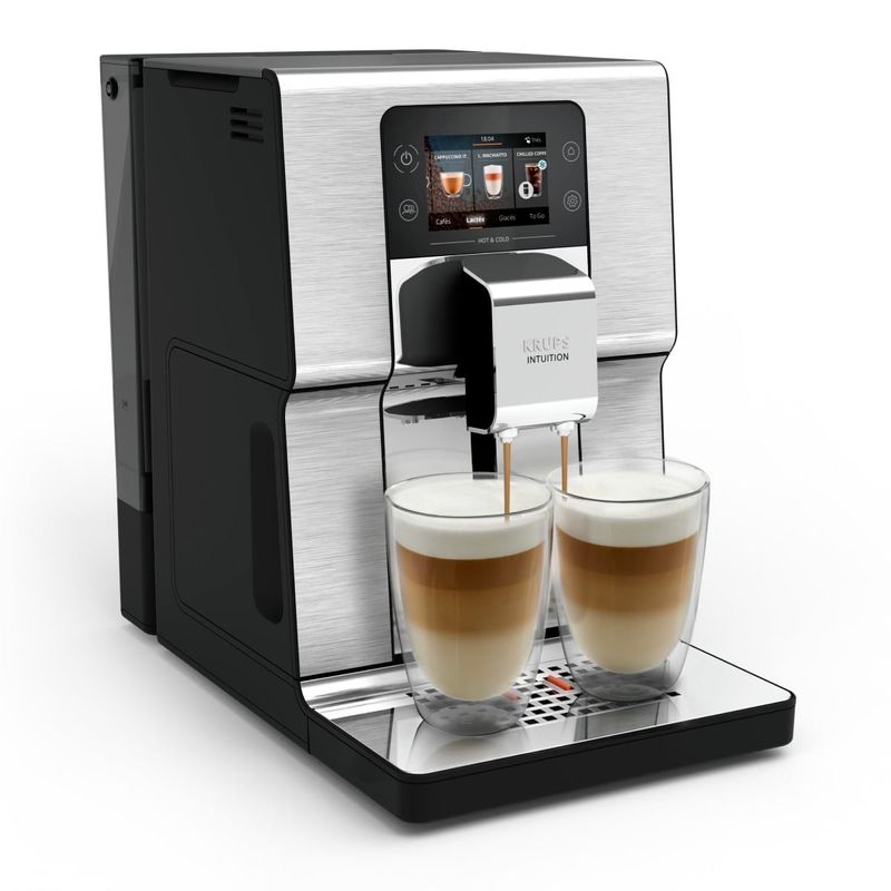 Electronice si Electrocasnice - Electrocasnice bucatarie - Preparare bauturi - Espressoare - Espressor automat Krups Intuition Experience Hot&Cold EA879EE0, 1550 W, presiune 15 bari, capacitate rezervor apa 3 L - Infinity.ro