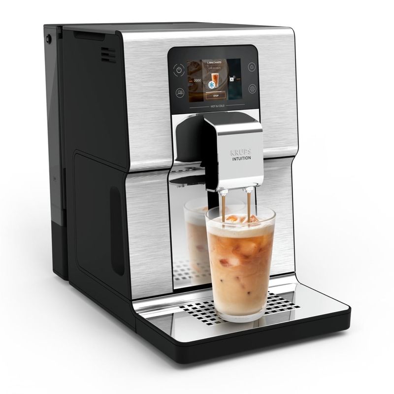 Electronice si Electrocasnice - Electrocasnice bucatarie - Preparare bauturi - Espressoare - Espressor automat Krups Intuition Experience Hot&Cold EA879EE0, 1550 W, presiune 15 bari, capacitate rezervor apa 3 L - Infinity.ro