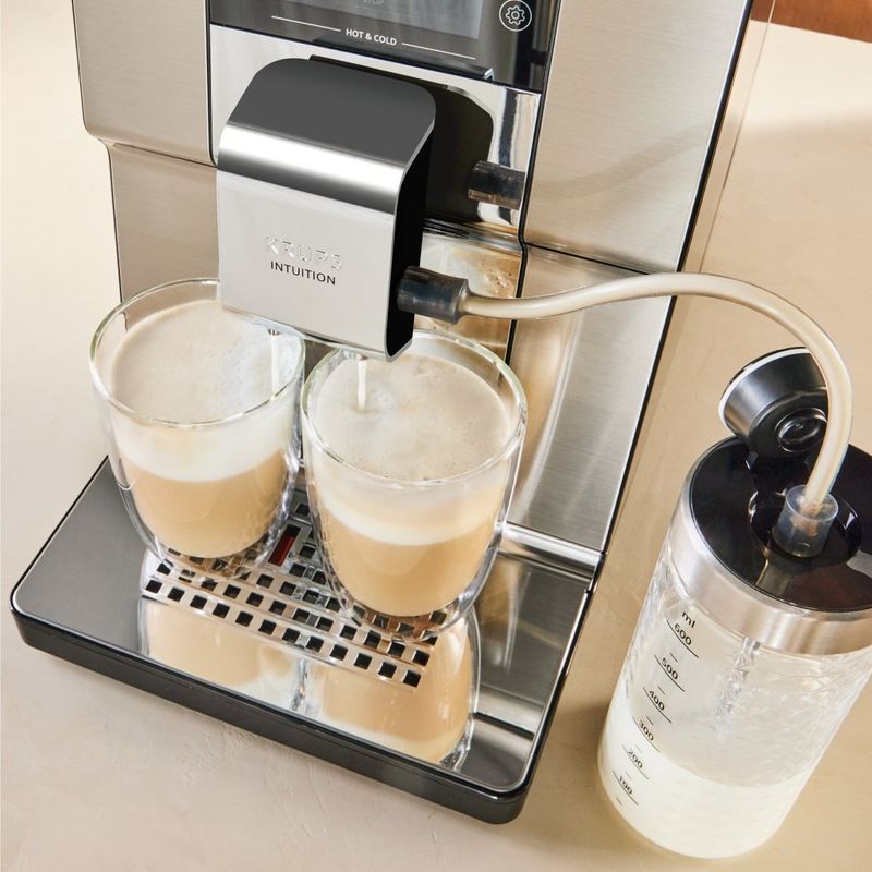 Electronice si Electrocasnice - Electrocasnice bucatarie - Preparare bauturi - Espressoare - Espressor automat Krups Intuition Experience Hot&Cold EA879EE0, 1550 W, presiune 15 bari, capacitate rezervor apa 3 L - Infinity.ro