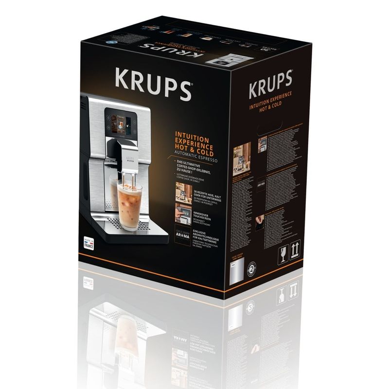 Electronice si Electrocasnice - Electrocasnice bucatarie - Preparare bauturi - Espressoare - Espressor automat Krups Intuition Experience Hot&Cold EA879EE0, 1550 W, presiune 15 bari, capacitate rezervor apa 3 L - Infinity.ro