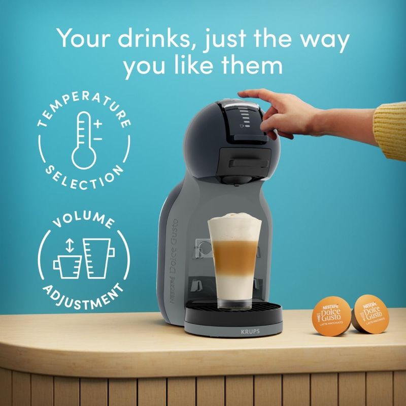 Electronice si Electrocasnice - Electrocasnice bucatarie - Preparare bauturi - Espressoare - Espressor cu capsule Krups NESCAFÉ® Dolce Gusto® Mini Me 2 KP143BF0, 1600 W, 15 bari presiune, rezervor apa 0.8 L - Infinity.ro