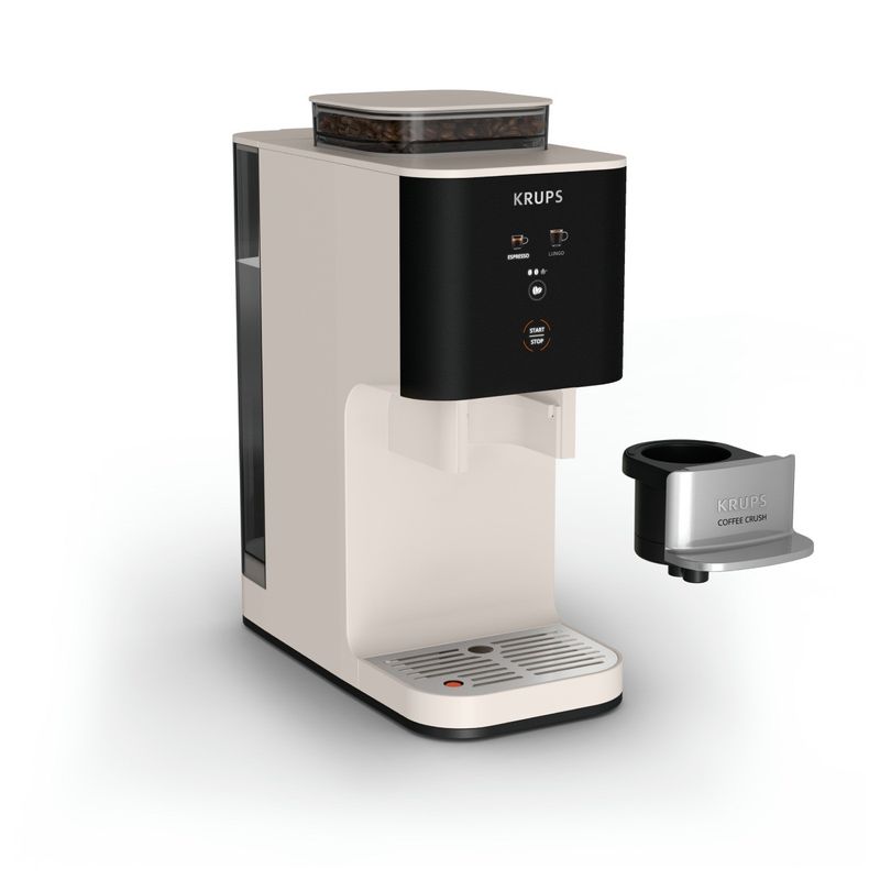Electronice si Electrocasnice - Electrocasnice bucatarie - Preparare bauturi - Espressoare - Espressor semi-automat Krups Coffee Crush SA4001E0, 1370 W, 15 bari, sistem bean-to-cup, rasnita inox, preparare - Infinity.ro