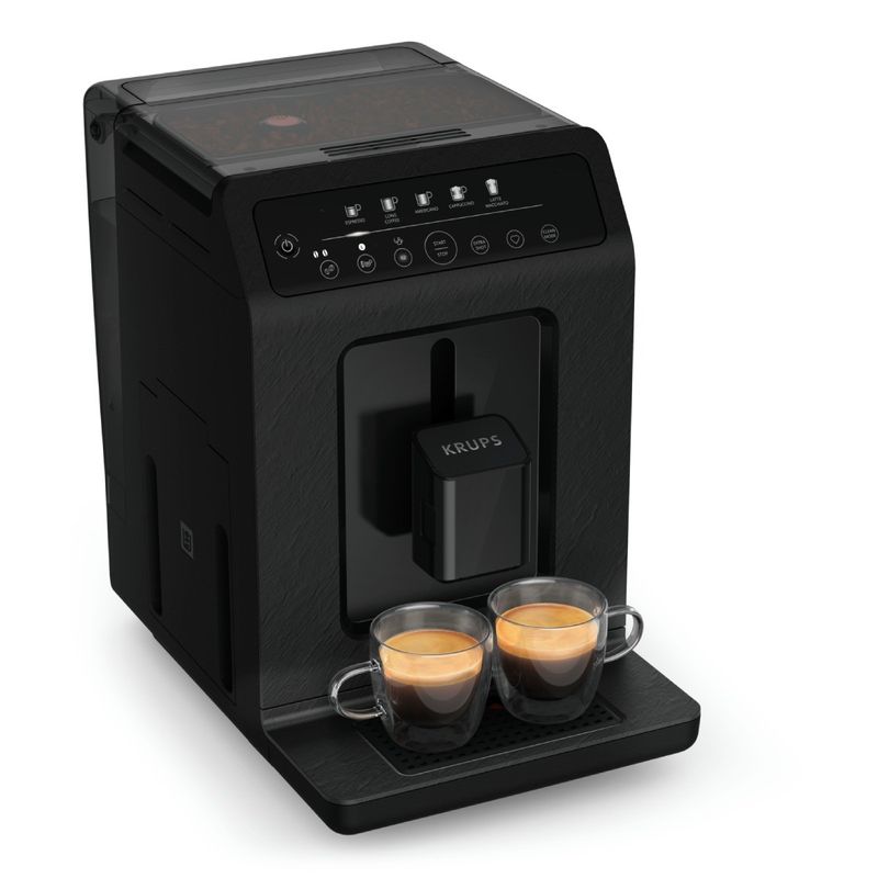 Electronice si Electrocasnice - Electrocasnice bucatarie - Preparare bauturi - Espressoare - Espressor automat Krups Evidence Eco Design EA8968E0, 1450W, 15 bari, 5 retete, 5 trepte rasnita, rezervor cafea 260g - Infinity.ro