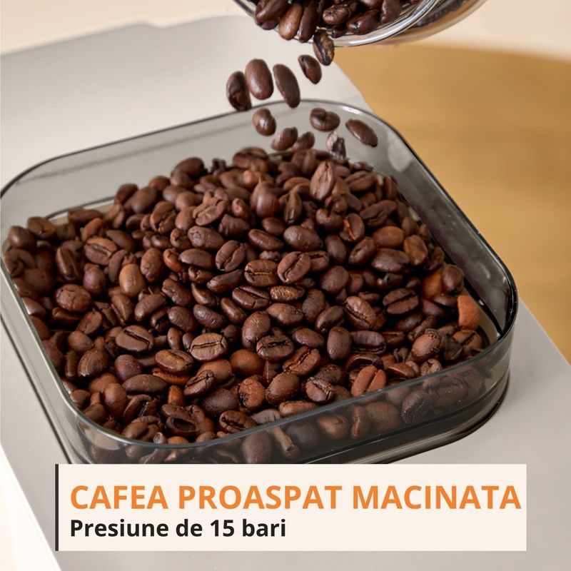 Electronice si Electrocasnice - Electrocasnice bucatarie - Preparare bauturi - Espressoare - Espressor semi-automat Krups Coffee Crush SA4001E0, 1370 W, 15 bari, sistem bean-to-cup, rasnita inox, preparare - Infinity.ro