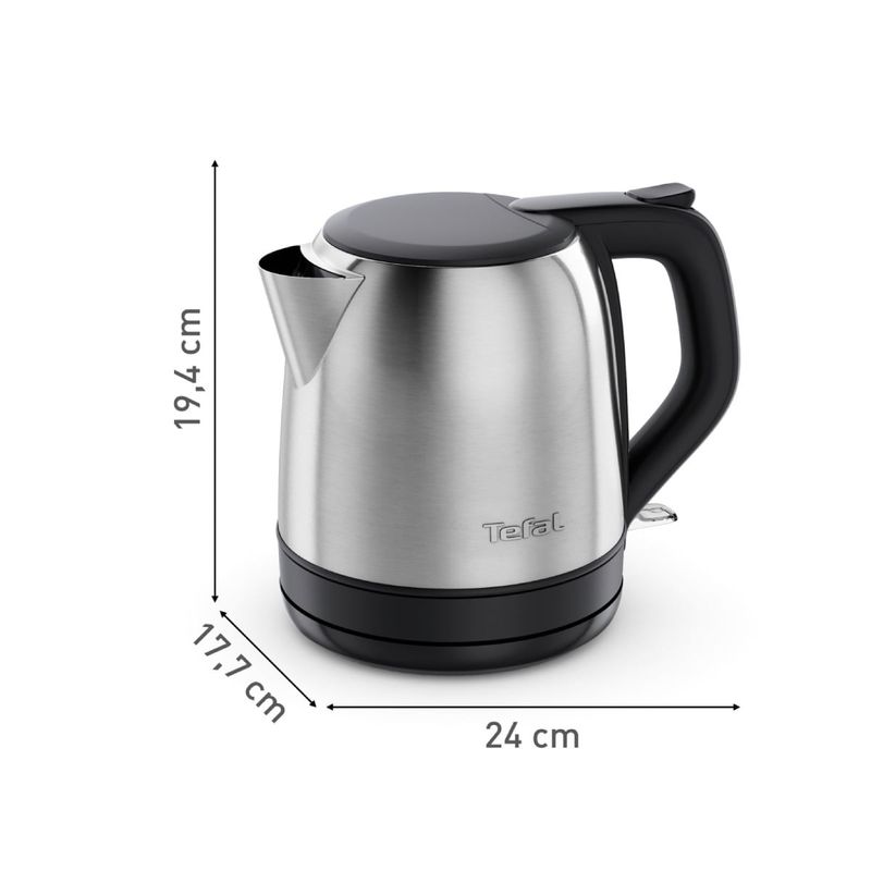 Electronice si Electrocasnice - Electrocasnice bucatarie - Preparare bauturi - Fierbatoare de apa - Fierbator de apa Tefal Subito Mini KO5S2DE0, 2400 W, 1 L, inox, baza rotativa, oprire automata, filtru detasabil - Infinity.ro