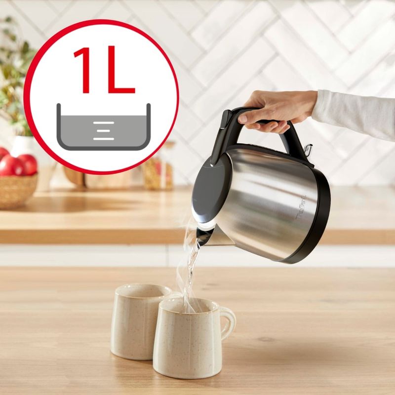 Electronice si Electrocasnice - Electrocasnice bucatarie - Preparare bauturi - Fierbatoare de apa - Fierbator de apa Tefal Subito Mini KO5S2DE0, 2400 W, 1 L, inox, baza rotativa, oprire automata, filtru detasabil - Infinity.ro