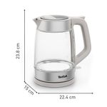 Electronice si Electrocasnice - Electrocasnice bucatarie - Preparare bauturi - Fierbatoare de apa - Fierbator apa Tefal KI605B30, 2200W, 1.7L, vas din sticla cu gradatii, iluminare ambientala, filtru detasabil, functie - Infinity.ro