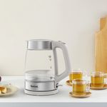 Electronice si Electrocasnice - Electrocasnice bucatarie - Preparare bauturi - Fierbatoare de apa - Fierbator apa Tefal KI605B30, 2200W, 1.7L, vas din sticla cu gradatii, iluminare ambientala, filtru detasabil, functie - Infinity.ro