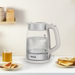Electronice si Electrocasnice - Electrocasnice bucatarie - Preparare bauturi - Fierbatoare de apa - Fierbator apa Tefal KI605B30, 2200W, 1.7L, vas din sticla cu gradatii, iluminare ambientala, filtru detasabil, functie - Infinity.ro