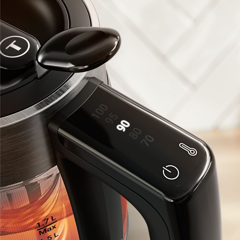 Electronice si Electrocasnice - Electrocasnice bucatarie - Preparare bauturi - Fierbatoare de apa - Fierbator de apa Tefal Element BJ760DE0, 2200 W, 1.7 L, 5 trepte temperatura, indicator luminos temperatura, infuzor - Infinity.ro