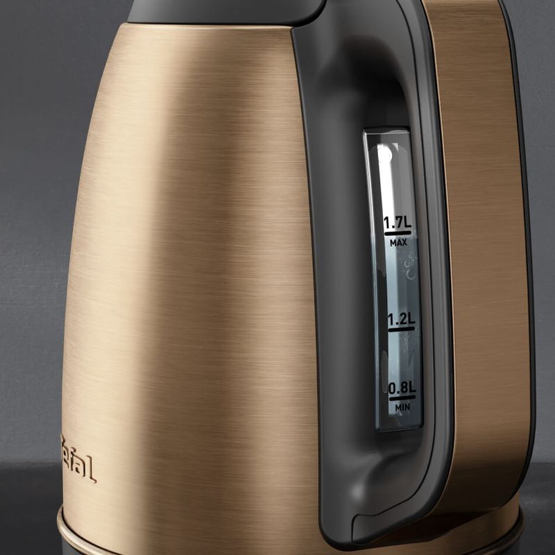 Electronice si Electrocasnice - Electrocasnice bucatarie - Preparare bauturi - Fierbatoare de apa - Fierbator apa Tefal Coppertinto KI280G10, 2400W, 1.7L, filtru anticalcar, inox, indicator nivel apa, baza rotativa - Infinity.ro