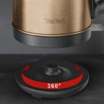 Electronice si Electrocasnice - Electrocasnice bucatarie - Preparare bauturi - Fierbatoare de apa - Fierbator apa Tefal Coppertinto KI280G10, 2400W, 1.7L, filtru anticalcar, inox, indicator nivel apa, baza rotativa - Infinity.ro