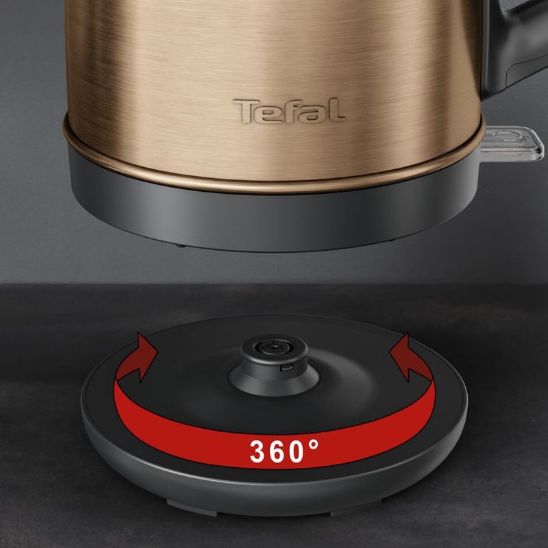 Electronice si Electrocasnice - Electrocasnice bucatarie - Preparare bauturi - Fierbatoare de apa - Fierbator apa Tefal Coppertinto KI280G10, 2400W, 1.7L, filtru anticalcar, inox, indicator nivel apa, baza rotativa - Infinity.ro