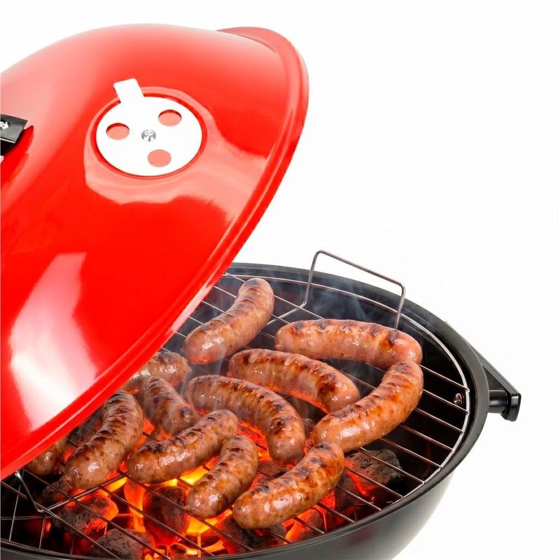 Casa si Gradina - Gradina si terasa - Gratare si accesorii - Gratare de gradina - Gratar portabil pe carbuni cu capac, raft inferior si reglare ventilatie, din otel, diametru gratar 41 cm - Infinity.ro