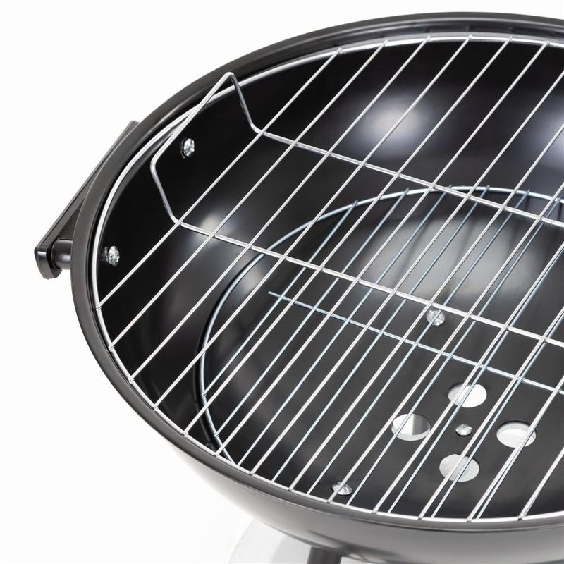 Casa si Gradina - Gradina si terasa - Gratare si accesorii - Gratare de gradina - Gratar portabil pe carbuni cu capac, raft inferior si reglare ventilatie, din otel, diametru gratar 41 cm - Infinity.ro