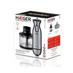 Electronice si Electrocasnice - Electrocasnice bucatarie - Mixere, tocatoare & roboti de bucatarie - Blendere si mini tocatoare - Blender vertical cu tocator HAEGER EXTREME CHOPPER, Set tocator inclus (lama titan 54mm), Putere 1000W, Functie Turbo - Infinity.ro