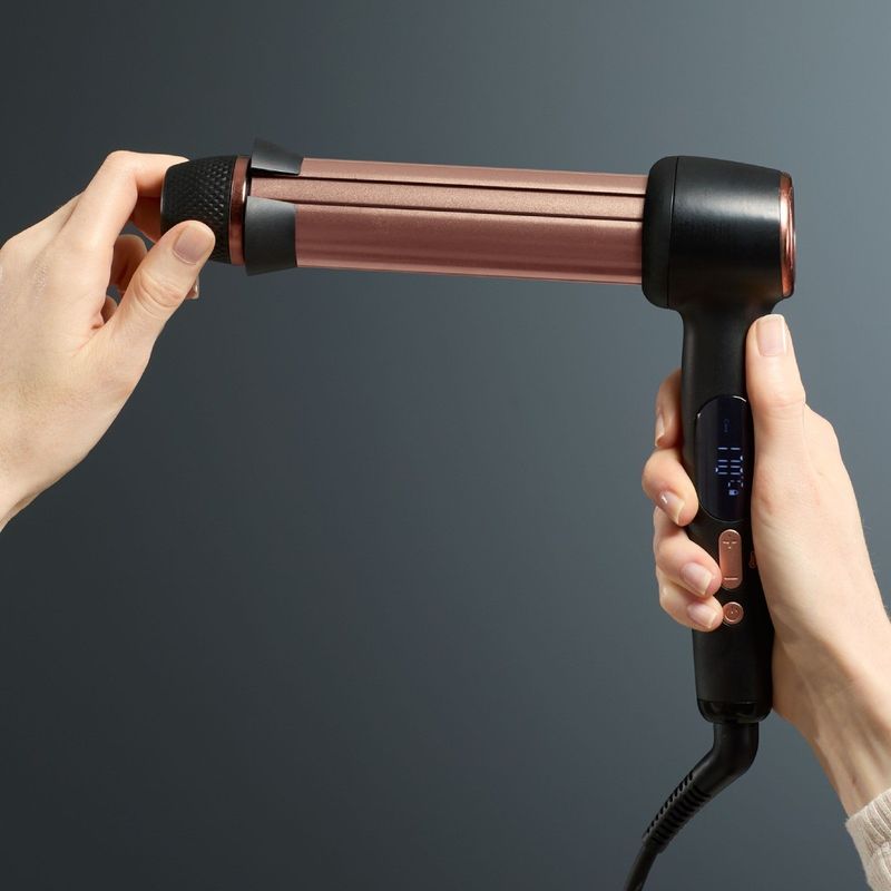 Ingrijire personala si Cosmetice - Aparate & accesorii ingrijire personala - Hair styling - Ondulatoare - Ondulator de par Rowenta Twist Curl CF4620E0, ajustabil pe 3 diametre, temperatura ajustabila, invelis ceramic, 75 W - Infinity.ro