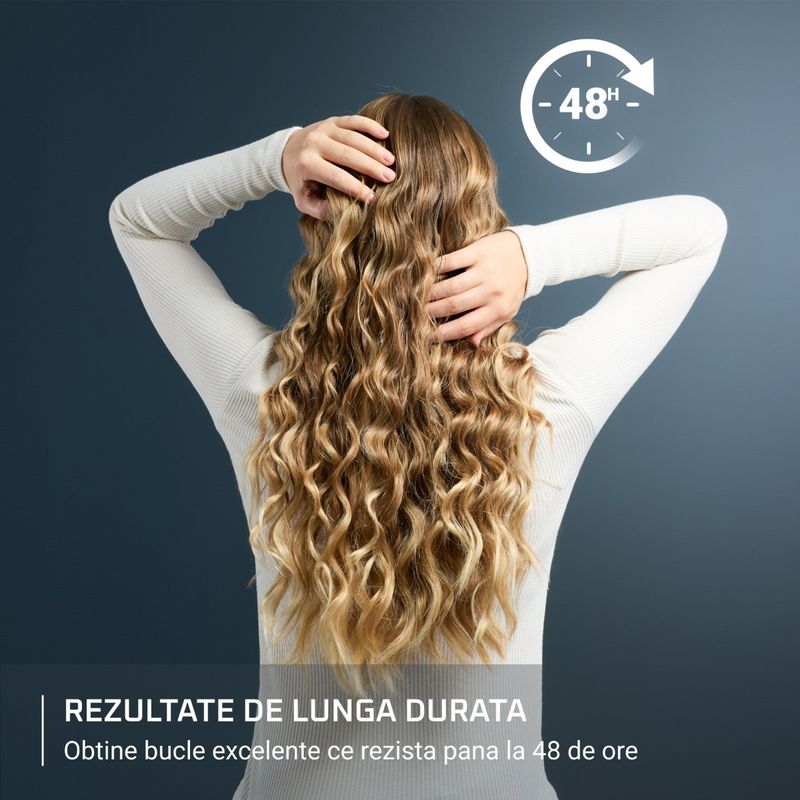 Ingrijire personala si Cosmetice - Aparate & accesorii ingrijire personala - Hair styling - Ondulatoare - Ondulator de par Rowenta Twist Curl CF4620E0, ajustabil pe 3 diametre, temperatura ajustabila, invelis ceramic, 75 W - Infinity.ro