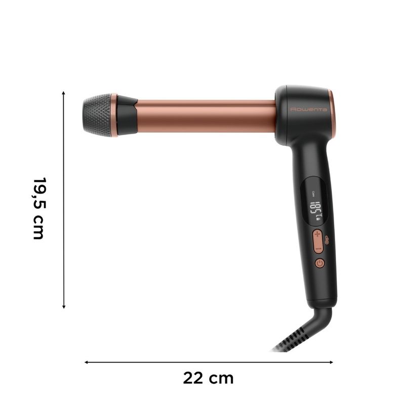 Ingrijire personala si Cosmetice - Aparate & accesorii ingrijire personala - Hair styling - Ondulatoare - Ondulator de par Rowenta Twist Curl CF4620E0, ajustabil pe 3 diametre, temperatura ajustabila, invelis ceramic, 75 W - Infinity.ro